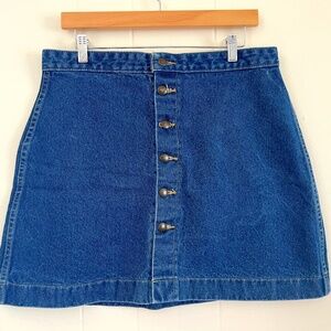 American Apparel Button-Front A-Line Denim Mini Skirt – XL